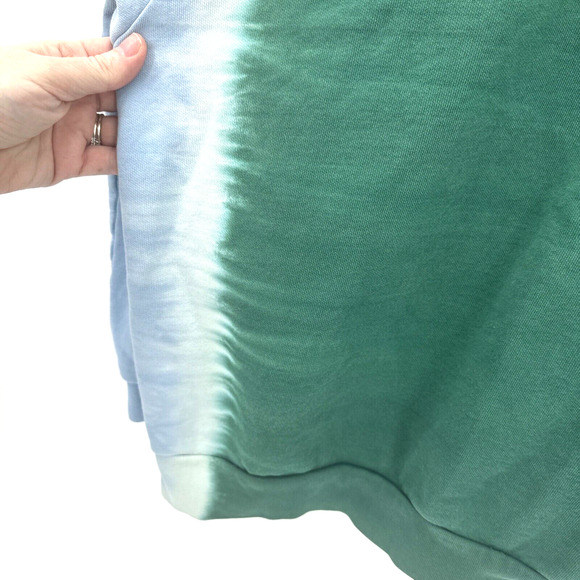 Levi's Sweatshirt Womens Medium Yesterdays 1/4 Zip Green Blue Tie Dye Pullover - Picture 7 of 9